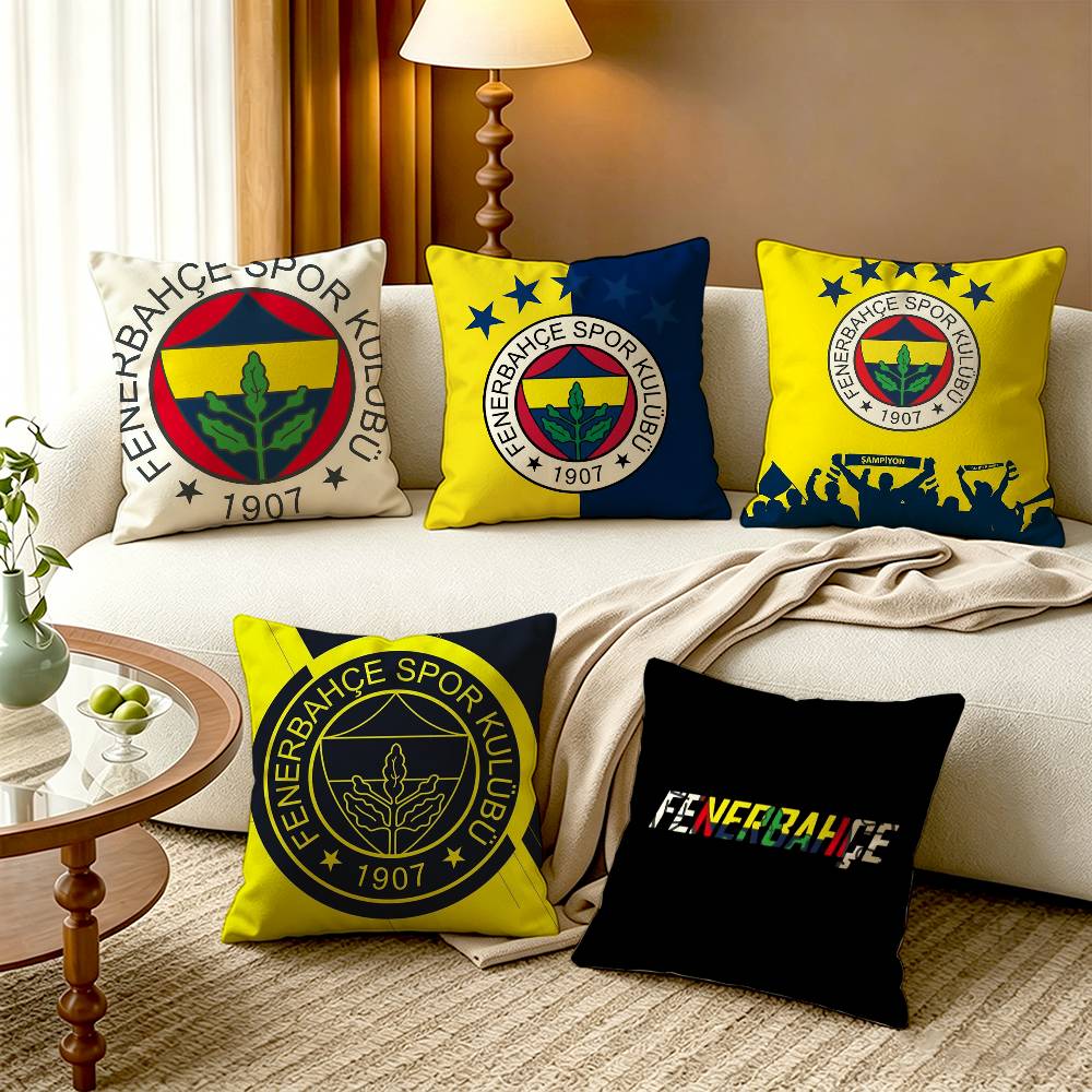 Home Textiles Turkey - T-Turkey F-Fenerbahce FC コットンリネン正方形枕カバー ホームデコレーションギフト