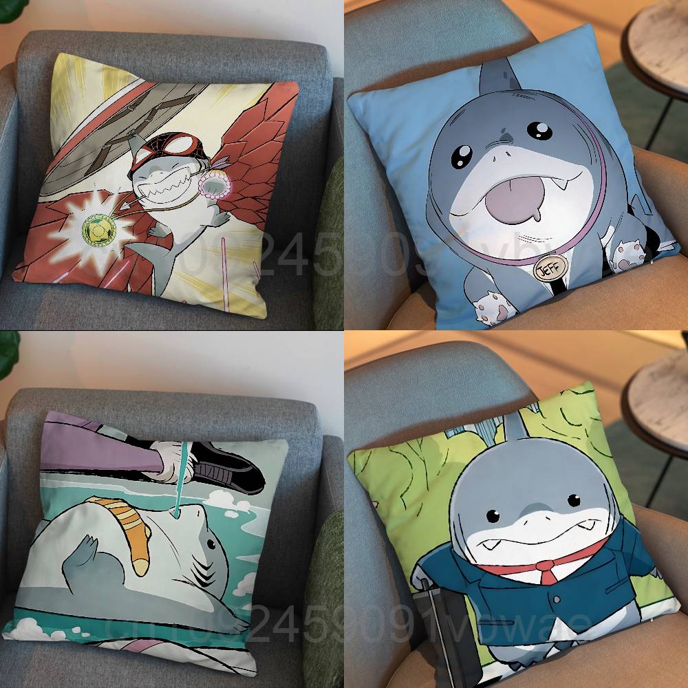 Home Landing Textiles - ランドシャークかわいいジェフ枕カバーオフィスクッションソファ車寝室装飾クッションカバーに適しています