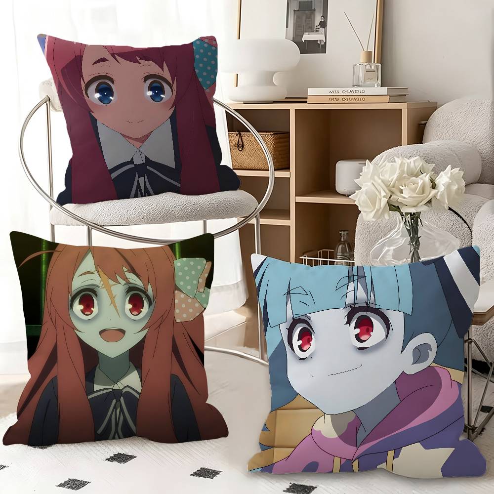 Home Landing Textiles - 1pc ゾンビランドサガ枕カバーファッション正方形枕カバー寝室ソファルームイン装飾レジャー