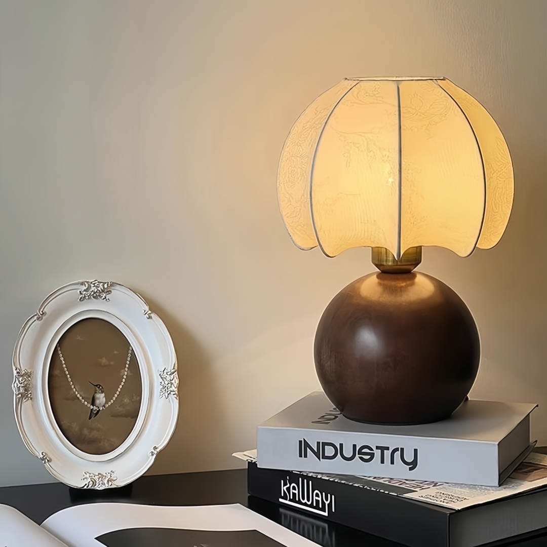 Home Textiles & Furnishings - ヴィンテージ花柄テーブルランプ、中世風ベッドサイドランプ、寝室、リビングルーム、ベッドサイドテーブル、高級ホームデコレーション E27