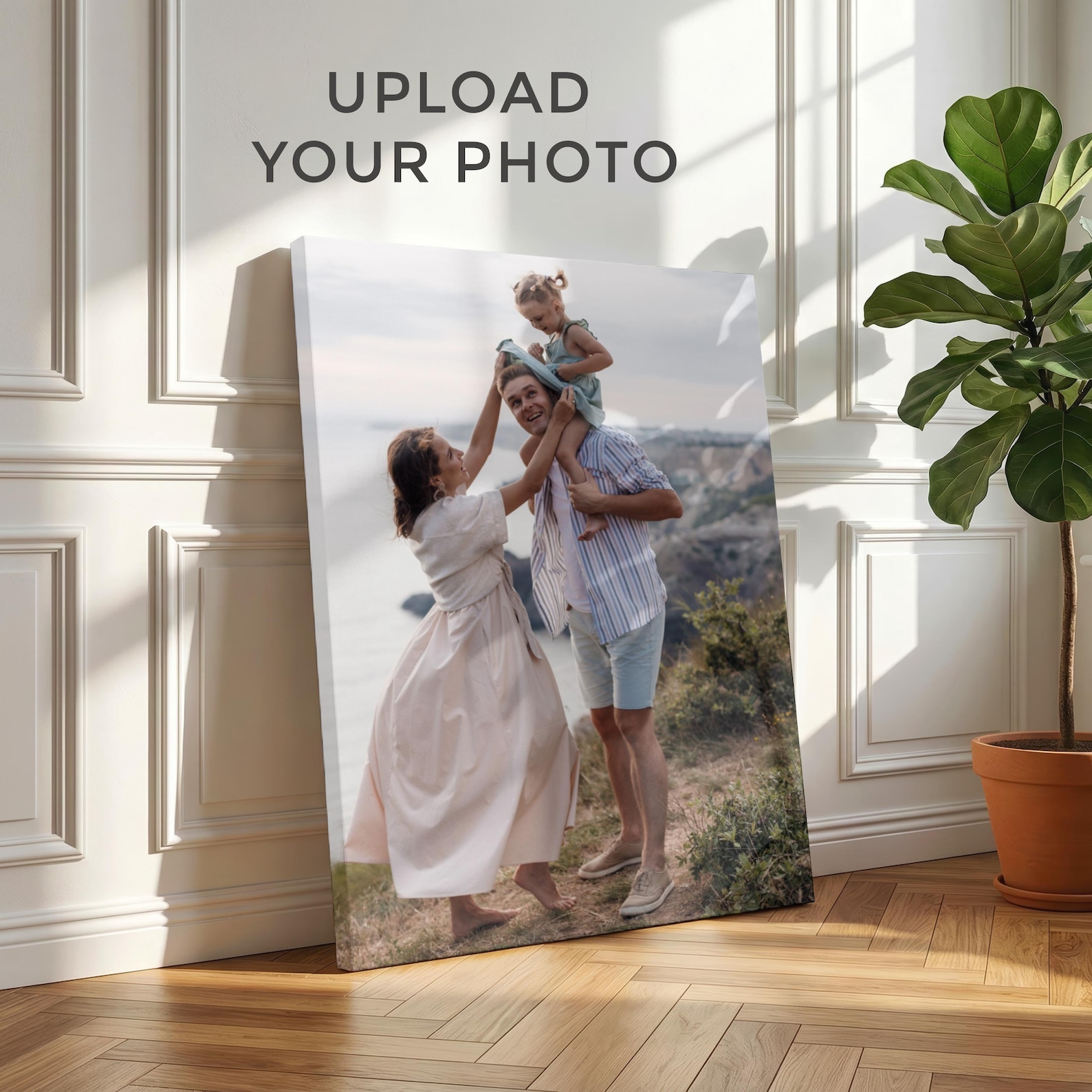 Home Textiles & Furnishings - パーソナライズされた写真キャンバス、カスタムファミリーウォールアート、大型写真キャンバス、結婚祝い、写真からキャンバスへのプリント、家の装飾ウォールアート