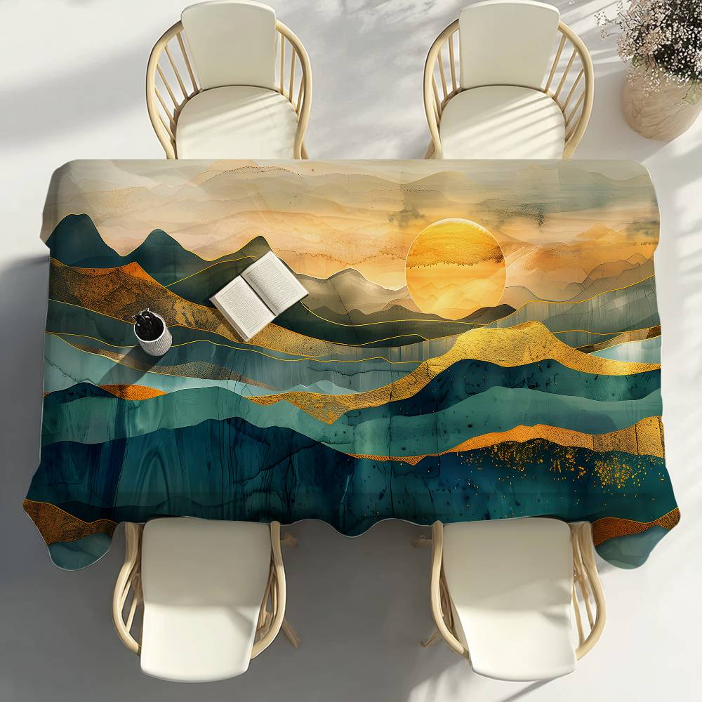 Home Landing Textiles - マウンテンランドテーブルクロス パーティーデコレーション ダイニングルーム ホームキッチン パティオ 防水