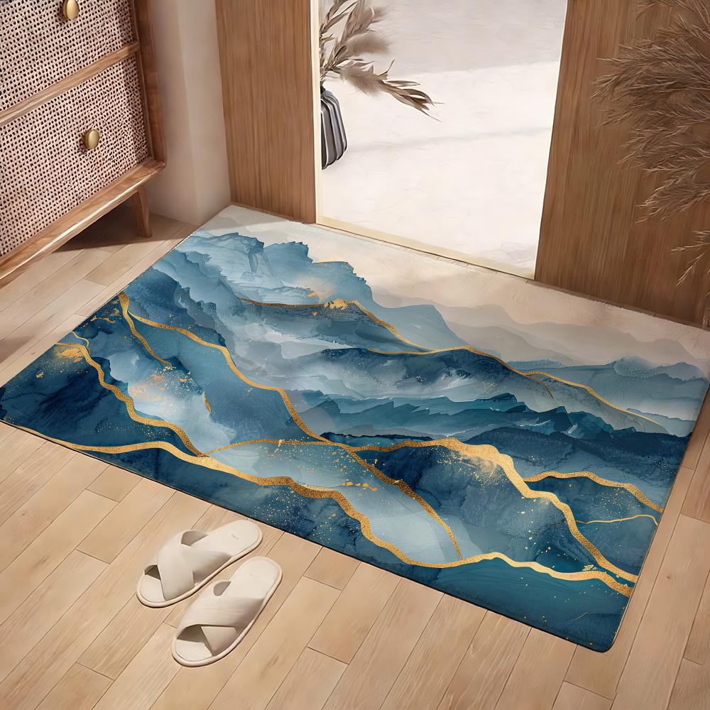 マウンテンランドフロアマットソフトフランネルラグ滑り止め吸収 - Home Landing Textiles のレビューと価格