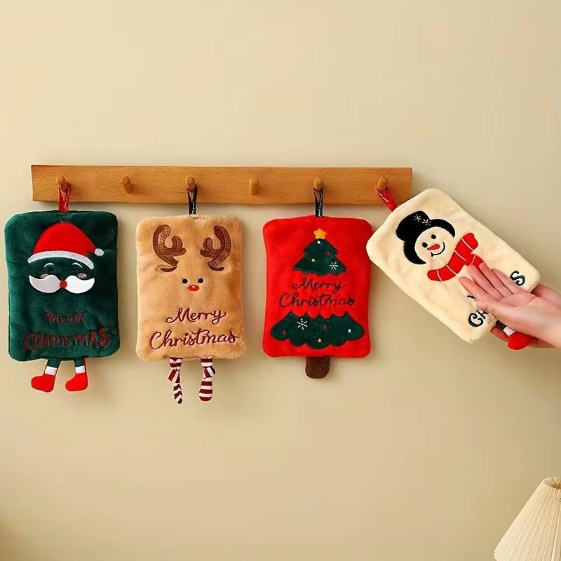 クリスマスハンギングハンドタオルかわいいサンタ雪だるまトナカ - Home Textiles Towel のレビューと価格