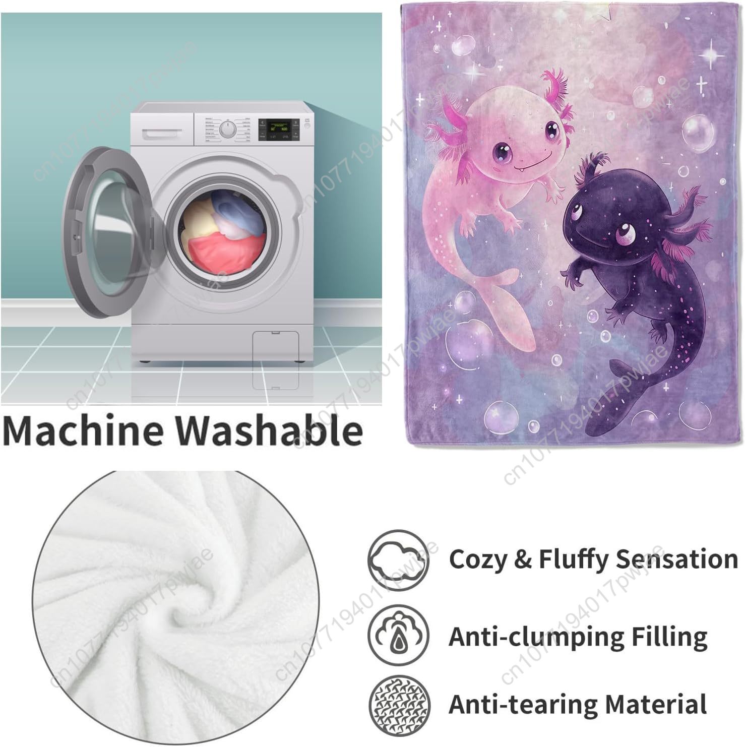 アホロートルブランケットかわいいアホロートルフランネルスロー - Home Textiles & Furnishings のレビューと価格