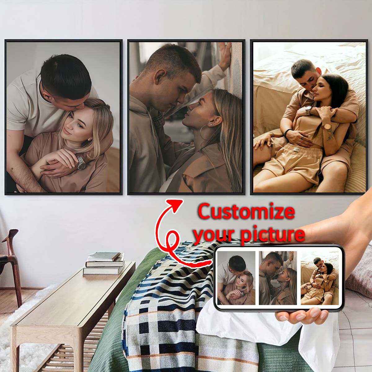 トリプティク - 2Dカスタム写真木製フレーム油絵またはフレ - Home Textiles & Furnishings のレビューと価格