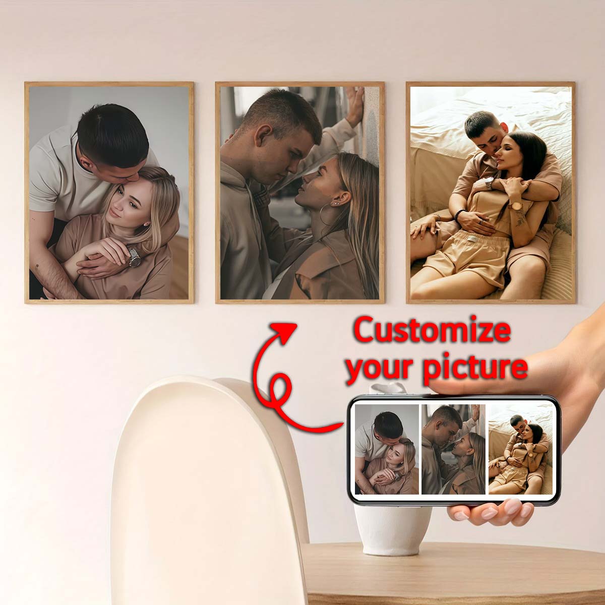 トリプティク - 2Dカスタム写真木製フレーム油絵またはフレ - Home Textiles & Furnishings のレビューと価格