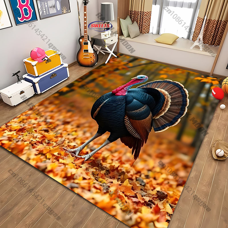 鮮やかなトルコ絨毯、カラフルな感謝祭の鳥柄フロアマット、リビ - Home Textiles Turkey のレビューと価格