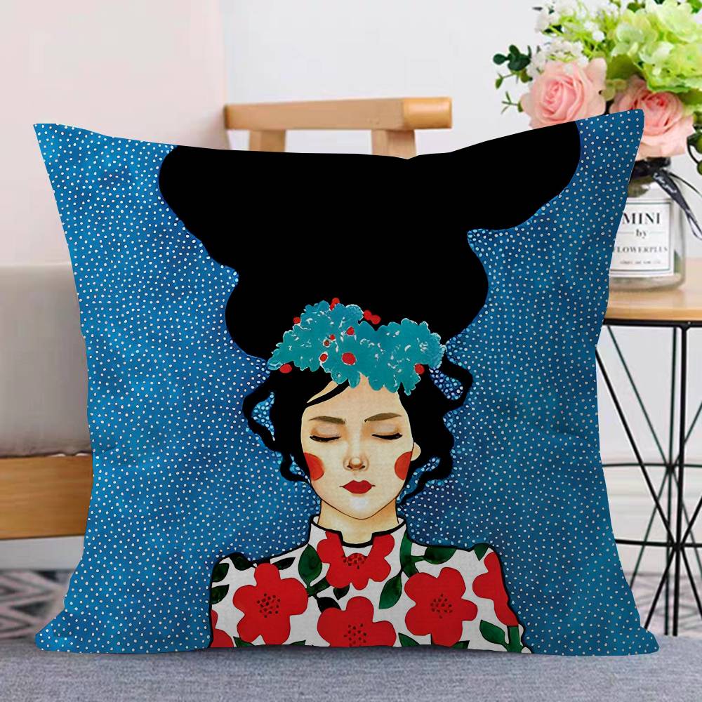 抽象的な花ガールフェアラッキードラゴン枕カバーソファクッショ - Home Textiles Fair のレビューと価格